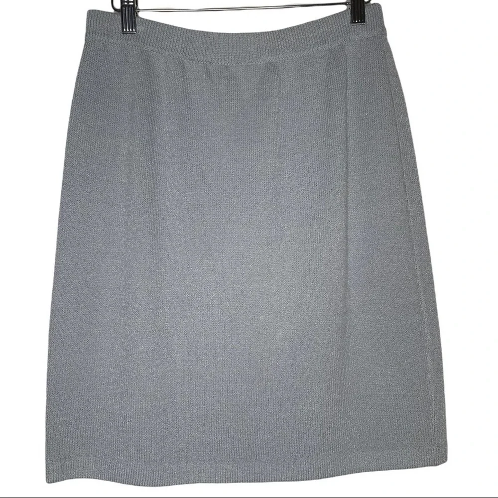 ST. JOHN by Marie Grey Santana Knit VINTAGE matching outfit sz 6! Skirt & button - Picture 5 of 11